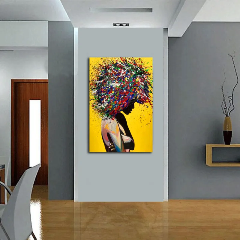 Girl portrait canvas print oil wall art poster – image 2