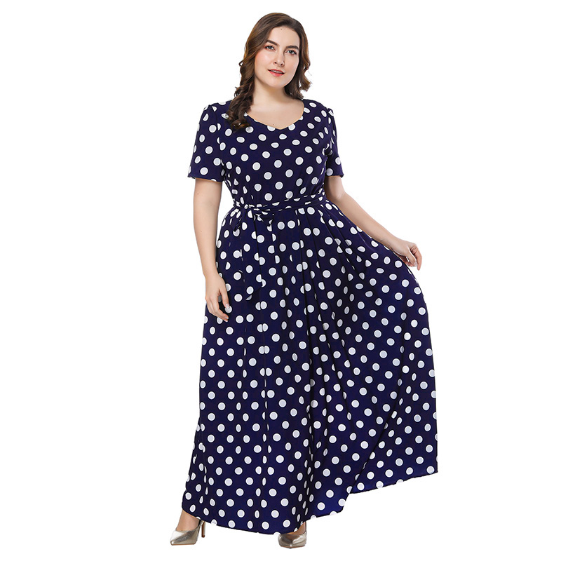 Plus size women's polka dot dress
