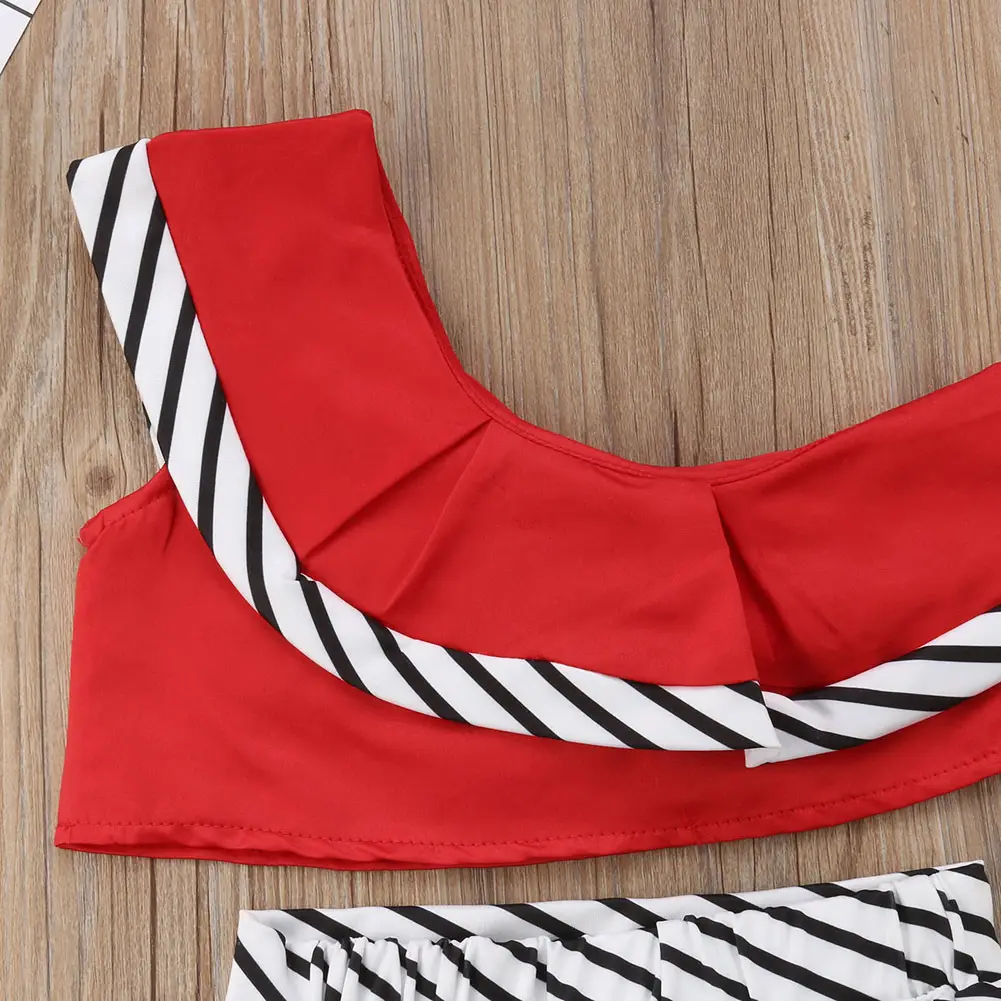 Striped cake skirt suit
