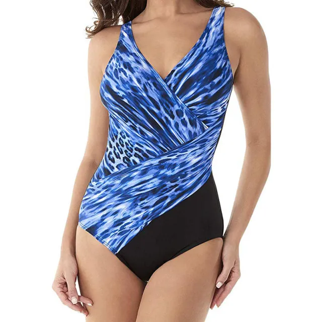 Plus size ladies one piece swimsuit Blue - Shop at LoveMi