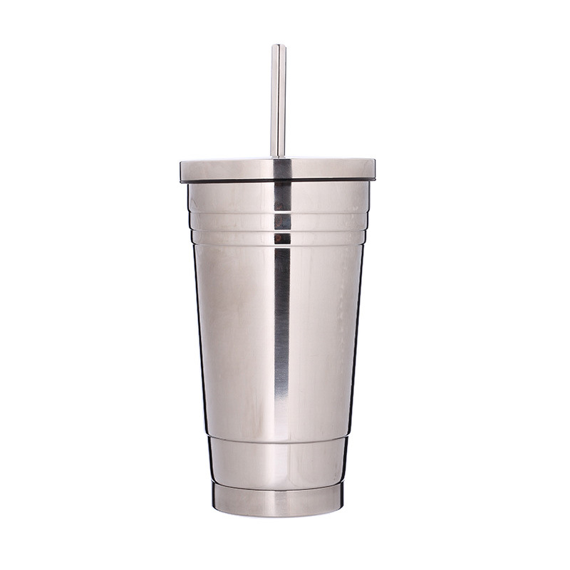 Stainless steel straw thermos cup