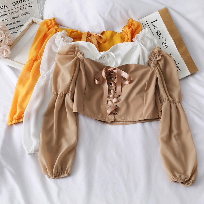 One-shoulder shoulder cuff sleeve shirt