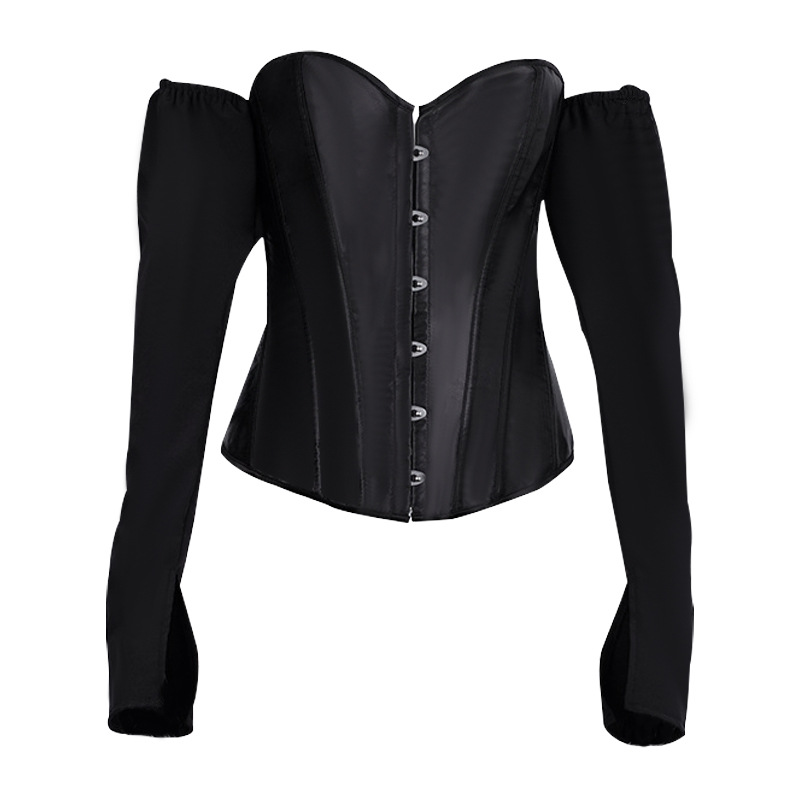 Women's solid color backless long sleeve top