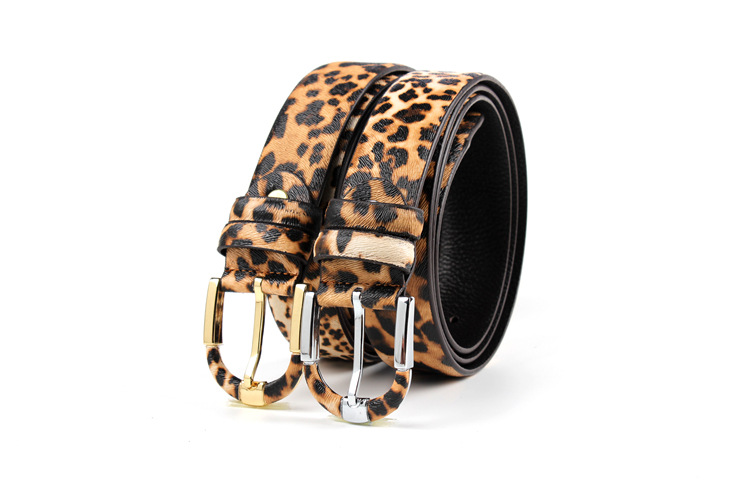 Women's Leopard Leather Belt