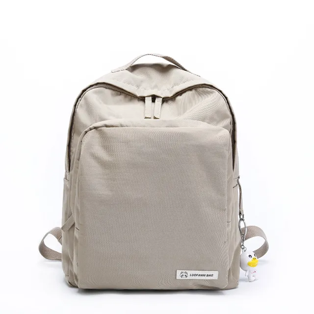 Solid color waterproof oxford casual backpack Khaki - Shop at LoveMi
