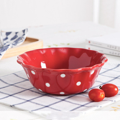 Red salad bowl