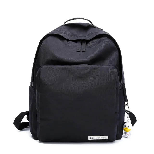 Solid color waterproof oxford casual backpack Black - Shop at LoveMi