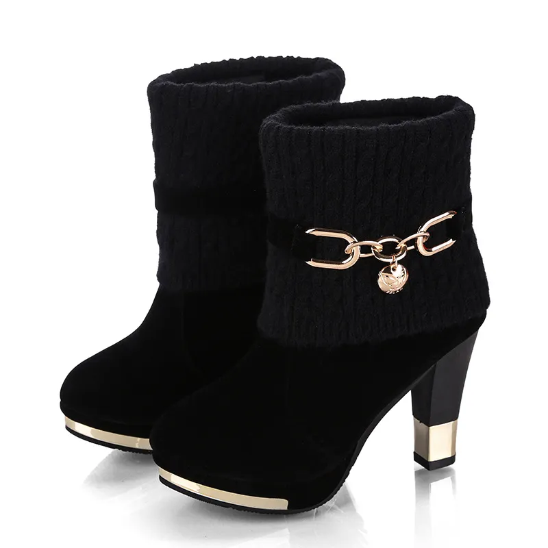 Frosted wool boots - Black