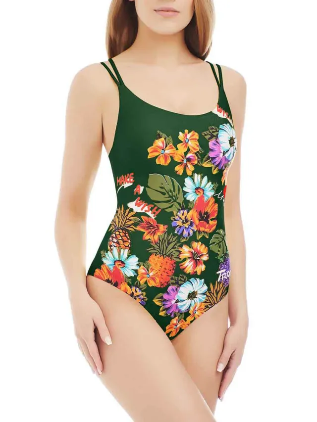 One piece printed one piece swimsuit Green - Shop at LoveMi
