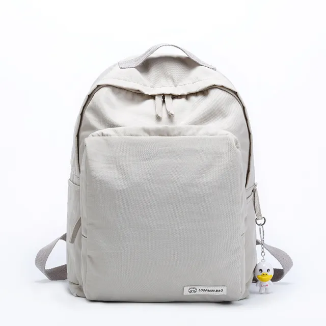 Solid color waterproof oxford casual backpack Grey - Shop at LoveMi