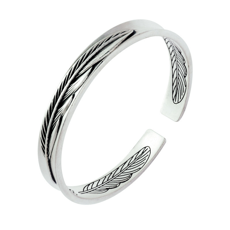 Thai silver fashion feather bracelet