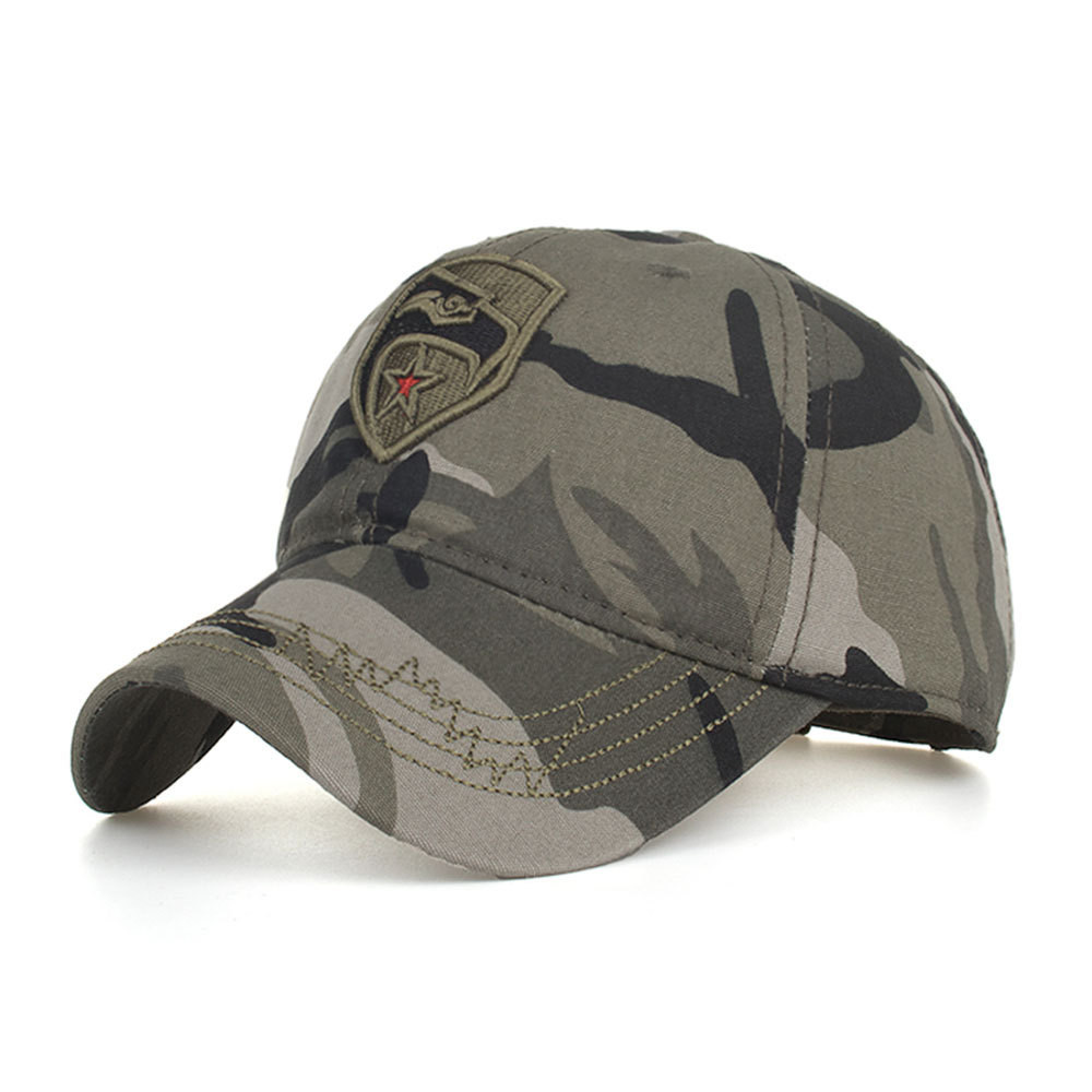 Pentagram embroidered camouflage baseball cap