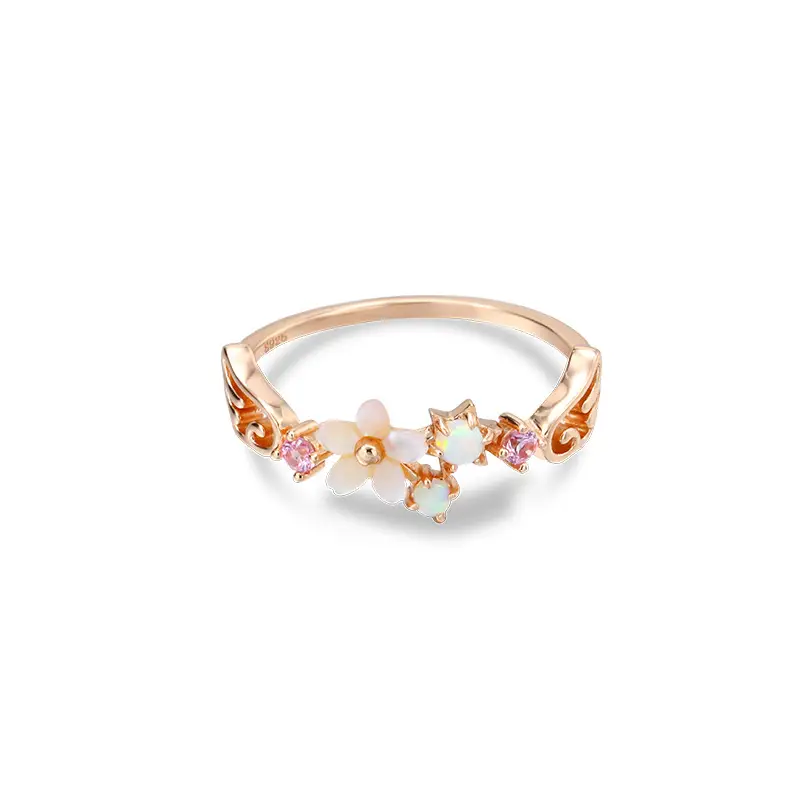Shell Flower Opal Flower Ring