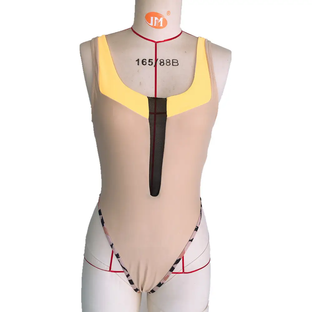 Siamese solid color swimsuit