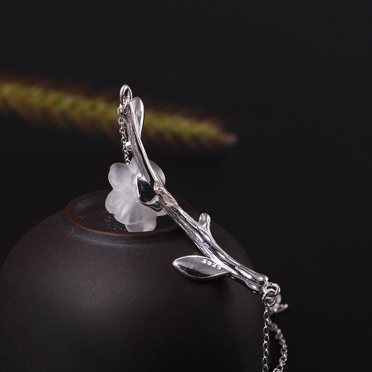 Beautiful natural crystal plum bracelet