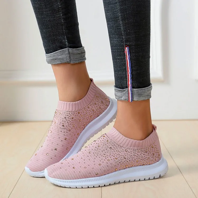Flat bottom breathable one pedal lazy shoes - Pink