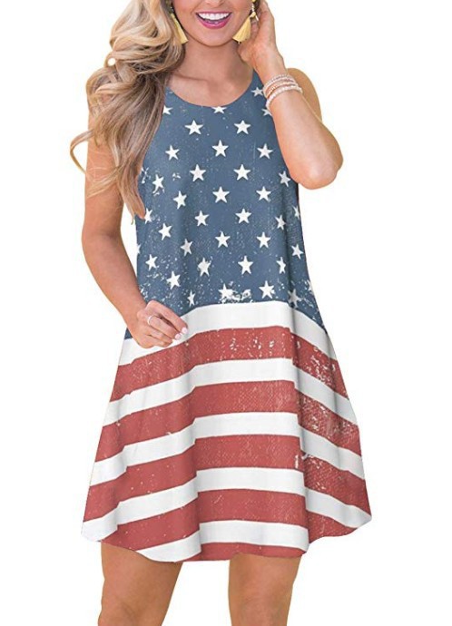 Printed loose casual dress