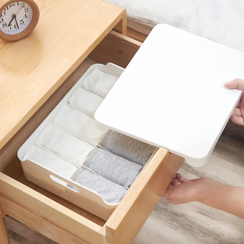 Household plastic handle storage box - White