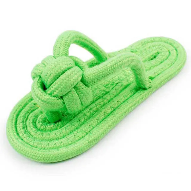 Pet multicolor cotton rope clip foot slippers toy Green - Shop at LoveMi