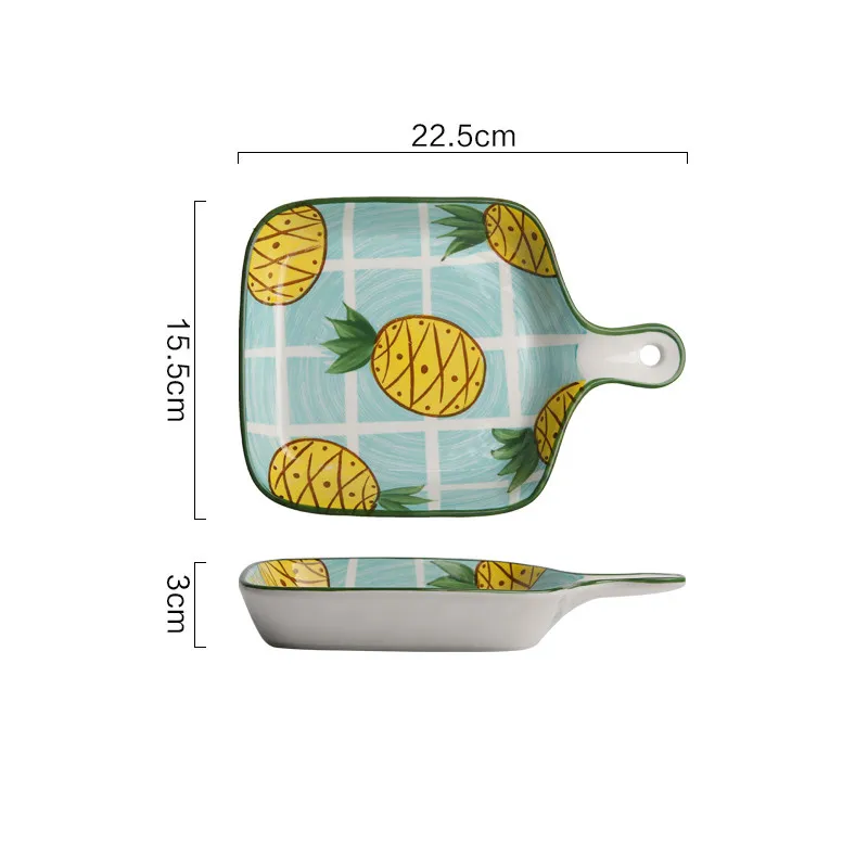 Western food tray with handle - Pineapple