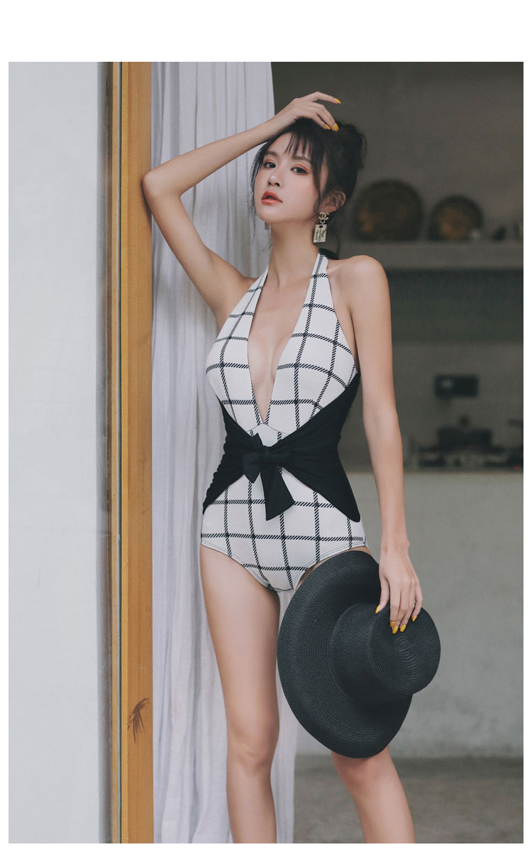Retro one-piece slim swimsuit - Image 6