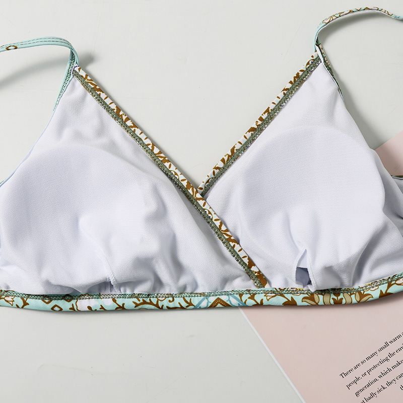 Split swimsuit high waist print