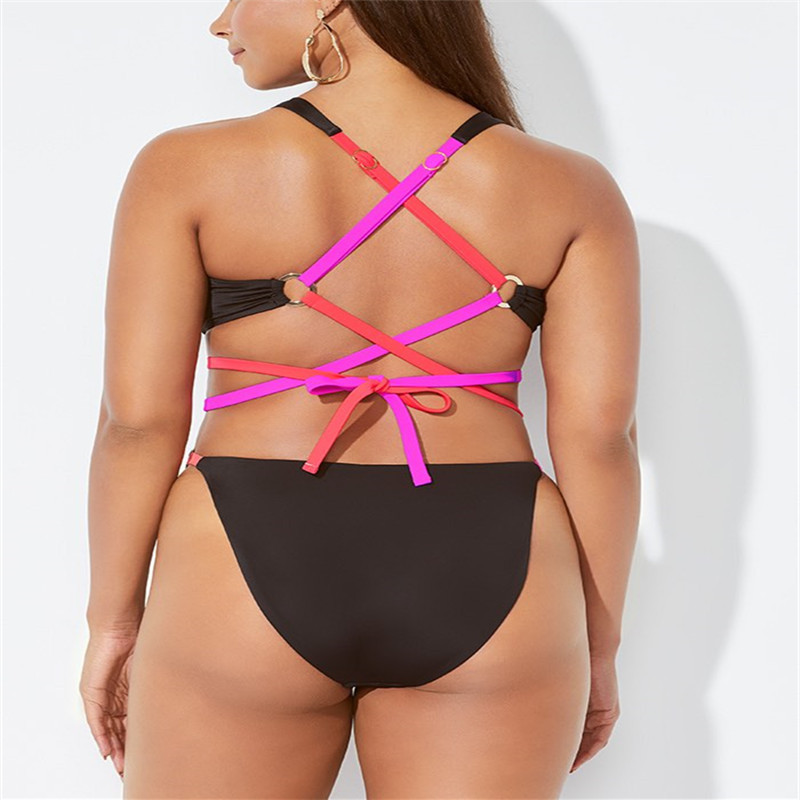 Cut out lace up sexy and fattening swimwear