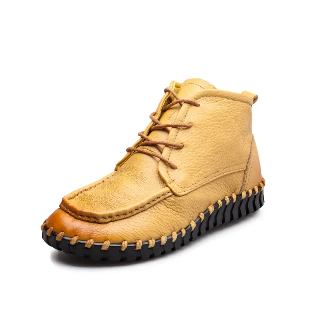 Low soled lace up boots Yellow - Shop at LoveMi
