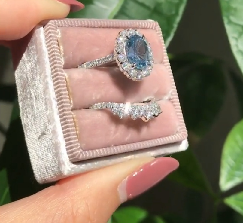 Oval Lake Blue Zircon Ring