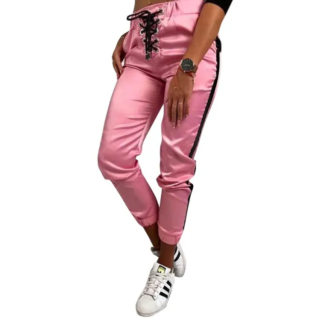 Contrast stitching trendy pants Pink - Shop at LoveMi