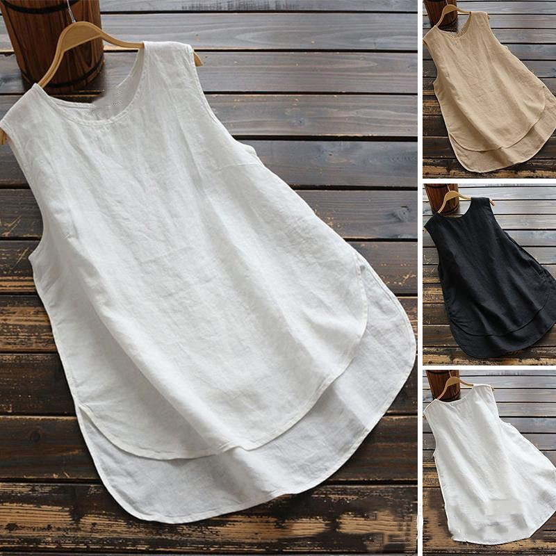 Sleeveless top solid color vest shirt