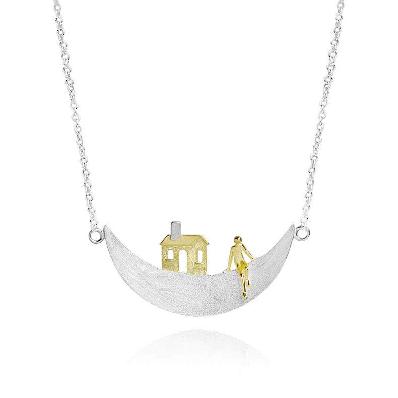 Fairy tale crescent lovely necklace