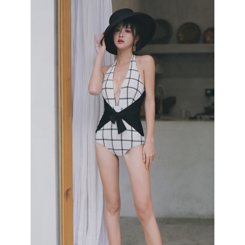 Retro one-piece slim swimsuit - Image 4