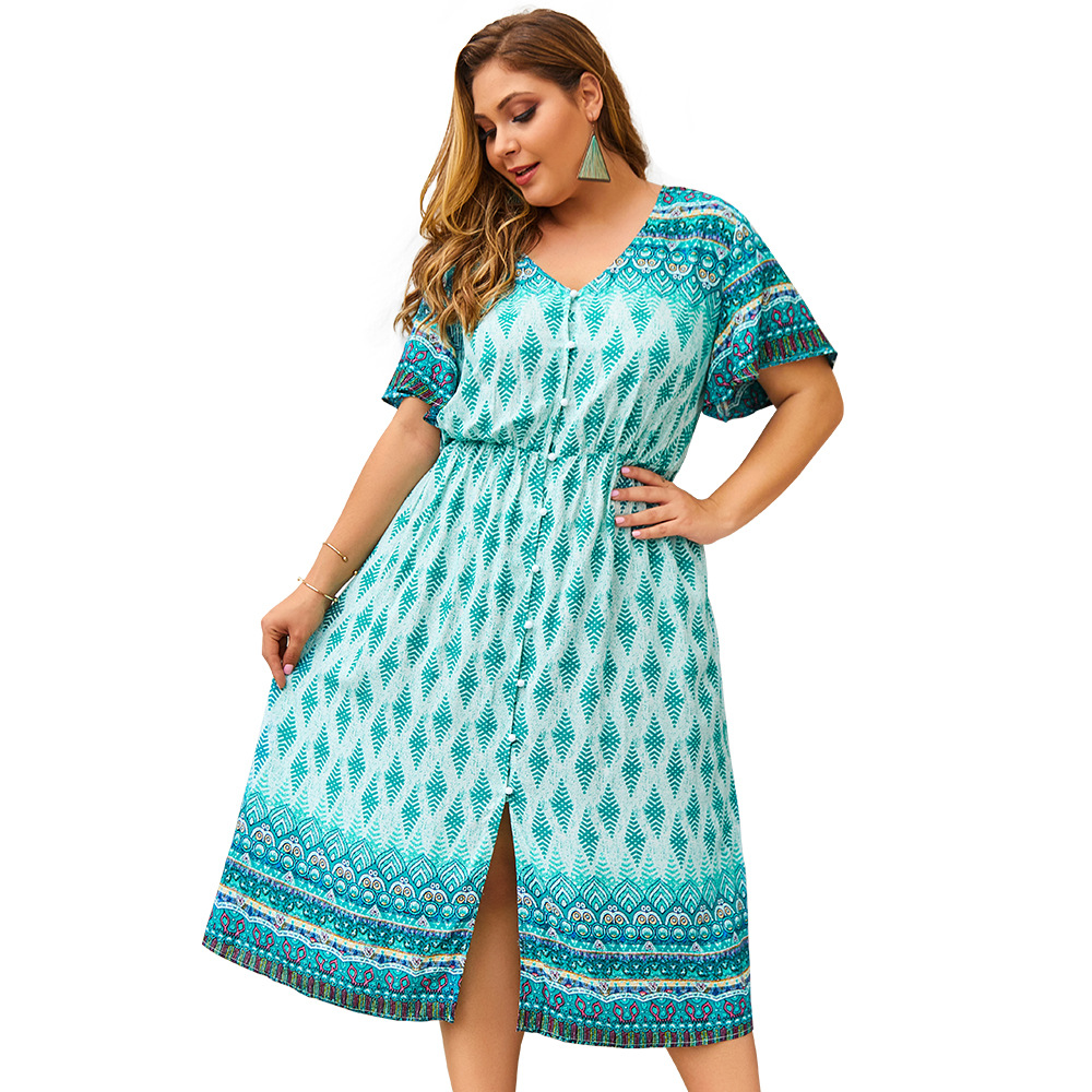 Large women's Printed Dress