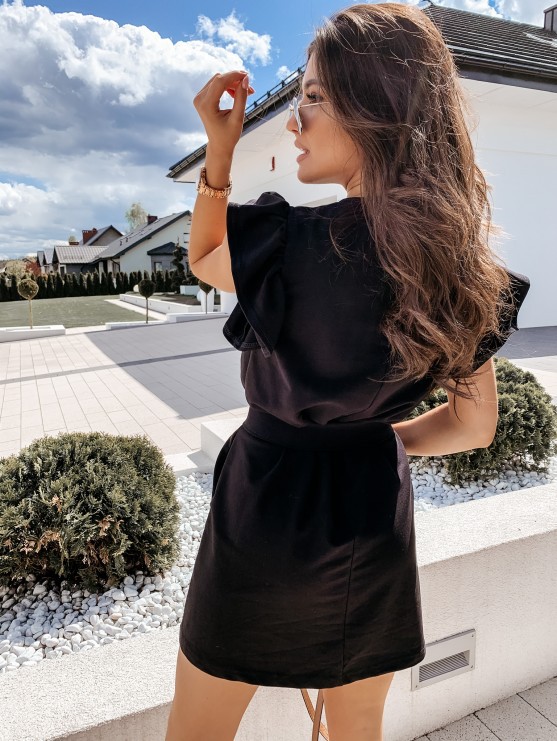 Ruffle sleeves dress