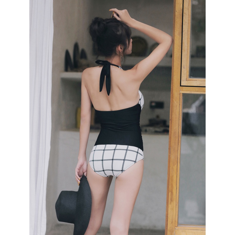 Retro one-piece slim swimsuit - Image 3