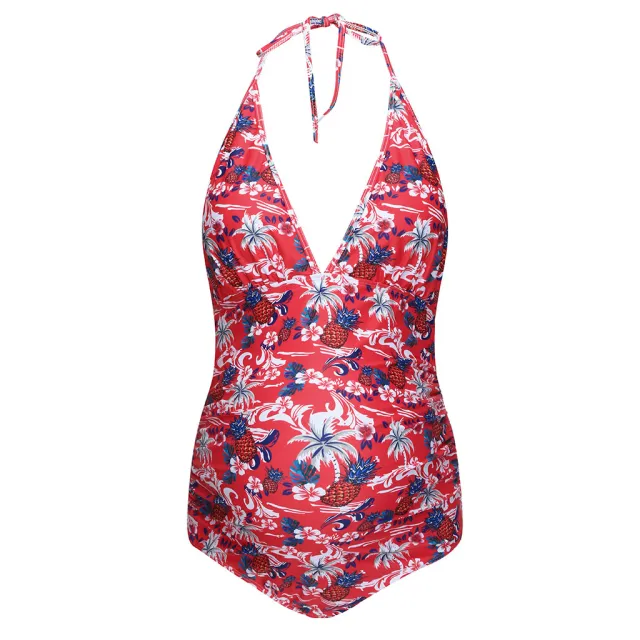 Printed Pink Conjoined Lady Maternity Swimsuit Swimsuit Pink - Shop at LoveMi