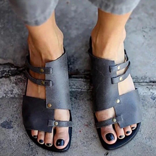 Pu open-toe hollow lady sandals