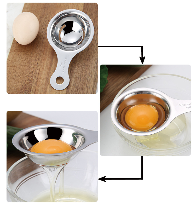 Stainless steel egg separator