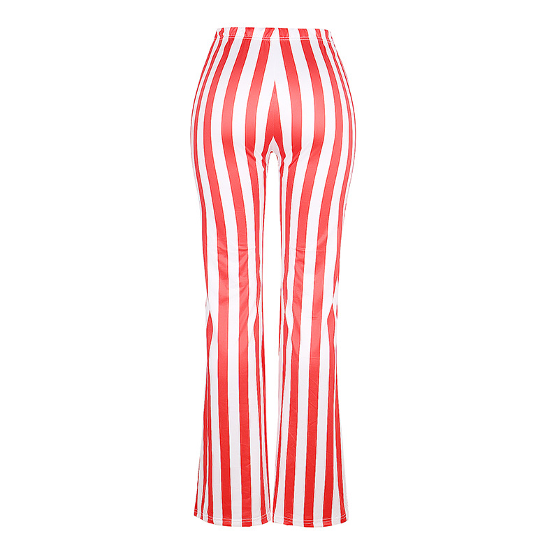 Loose casual printed flared trousers