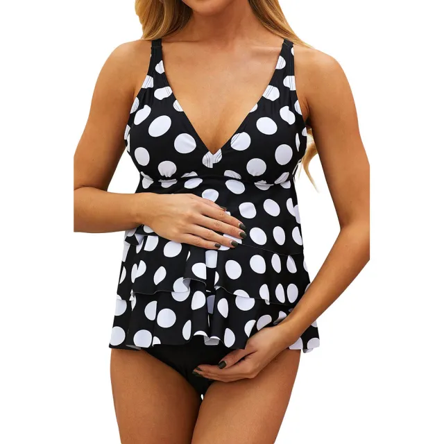 Sling polka dot triangle swimsuit set of 2 Black - Shop at LoveMi