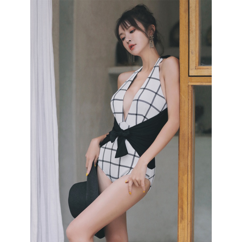 Retro one-piece slim swimsuit - Image 5