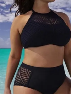 Large split bikini - Black - View 1