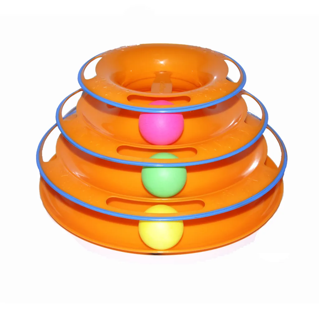 Spray-painted cat three-layer play plate - Orange