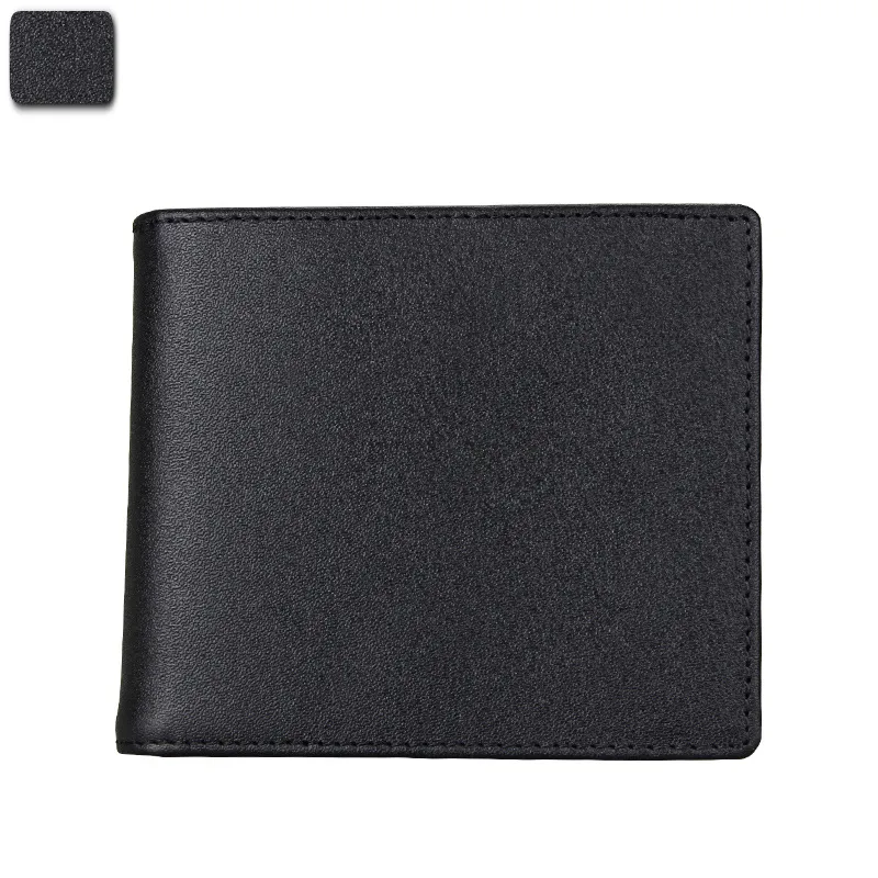 Short leather wallet - Black