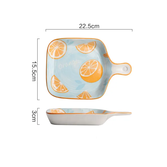 Western food tray with handle Orange - Shop at LoveMi