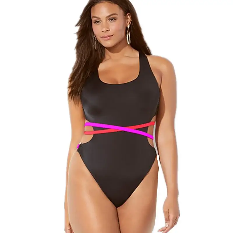 Cut out lace up sexy and fattening swimwear