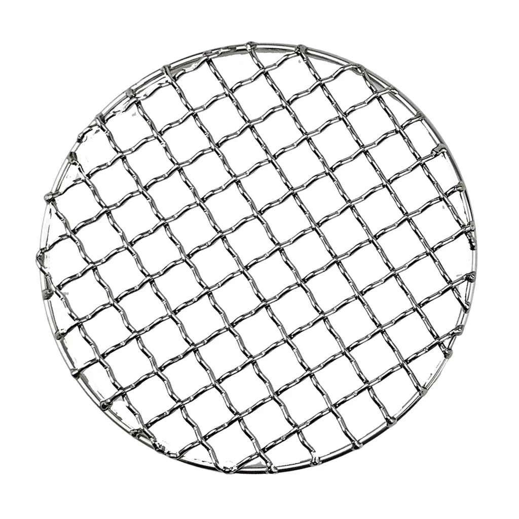 Stainless Steel Round Barbecue BBQ Grill Net Meshes Racks Grid Round Grate Steam Net Camping Hiking Outdoor Mesh Wire Net - Round