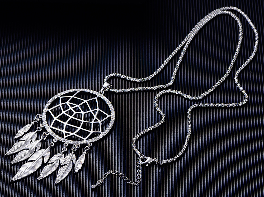 Ethnic style round dream catcher hollow necklace