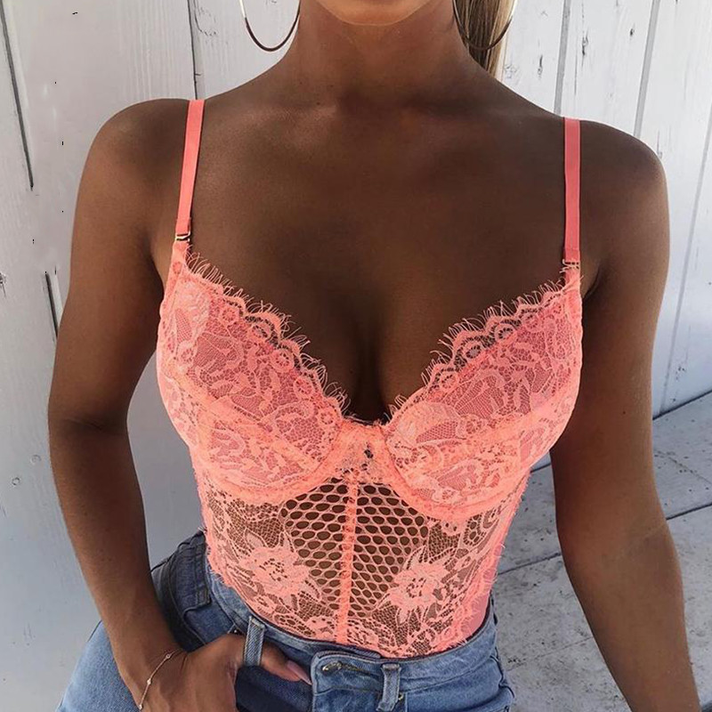 Pink lace cutout jumpsuit Pink - Shop at LoveMi